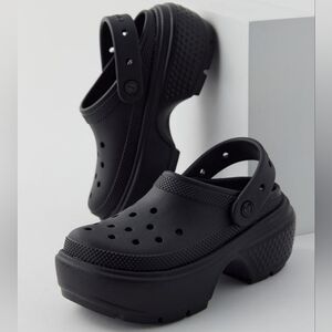 Crocs Stomp Platform Clog Size 8 Black